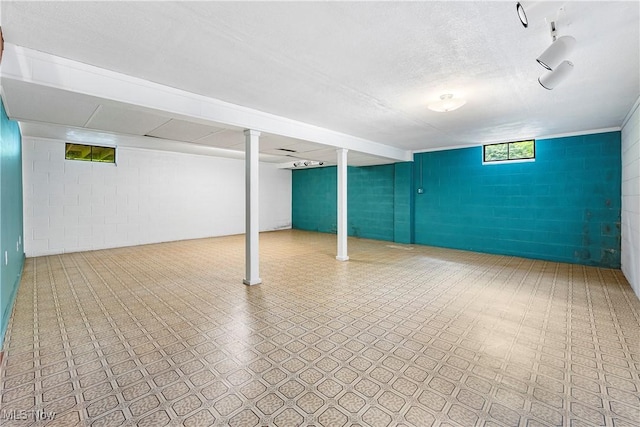 9852 Hocking St NW, Massillon, OH 44646 - basement with a textured ceiling