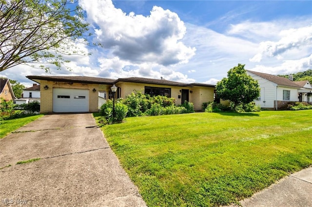 625 Henry St, Toronto, OH 43964 - view of front facade with brick siding, a garage, concrete driveway, and a front yard