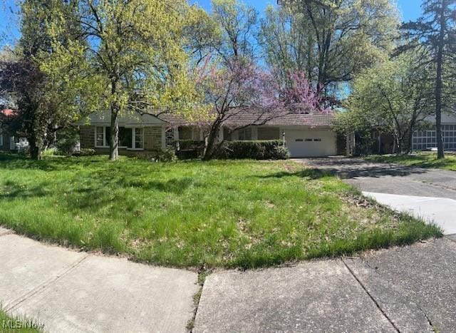 1081 Carver Rd, Cleveland Heights, OH 44112 - view of front of house with driveway, an attached garage, and a front yard