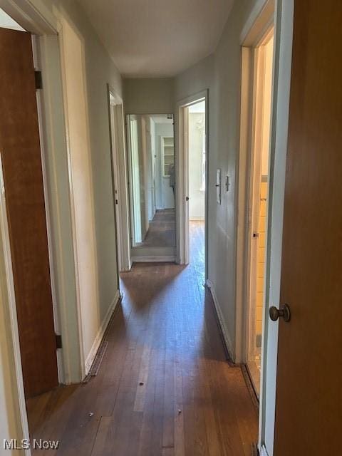 1081 Carver Rd, Cleveland Heights, OH 44112 - corridor with baseboards and hardwood / wood-style floors