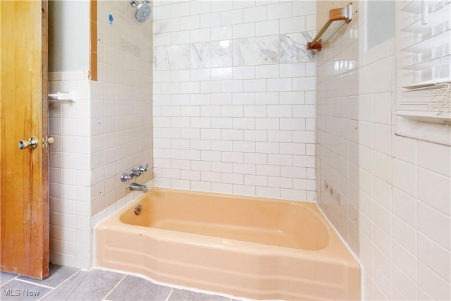 2920 Linda Way, Steubenville, OH 43952 - full bathroom with tile walls, tile patterned flooring, and shower / bath combination