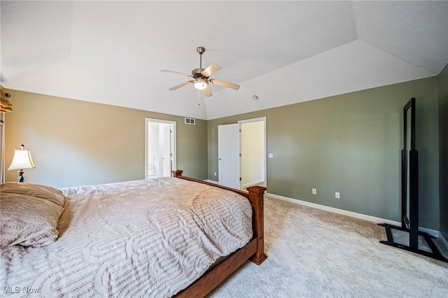 7776 Keystone Dr, Concord, OH 44077 - carpeted bedroom with lofted ceiling, baseboards, and ceiling fan