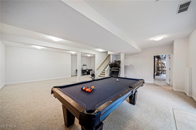 7776 Keystone Dr, Concord, OH 44077 - rec room featuring carpet floors, baseboards, and billiards table