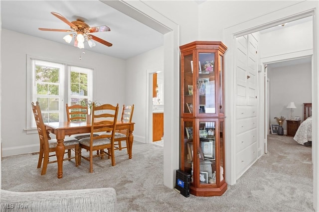 226 N 19th St, Sebring, OH 44672 - dining room featuring light colored carpet and ceiling fan