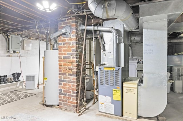 226 N 19th St, Sebring, OH 44672 - utility room with gas water heater and electric panel