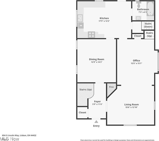 604 E Lincoln Way, Lisbon, OH 44432 - floor plan / room layout