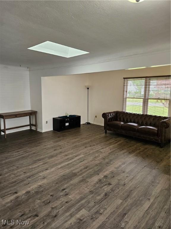 5102 Andrus Ave, North Olmsted, OH 44070 - living room featuring a skylight and dark wood-style flooring