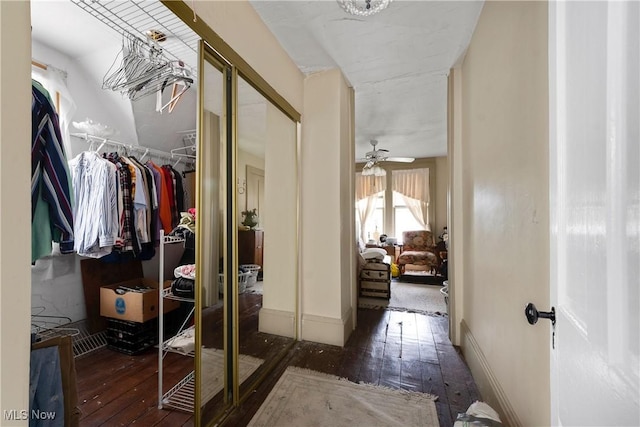 28900 Euclid Ave, Wickliffe, OH 44092 - spacious closet with hardwood / wood-style flooring and ceiling fan