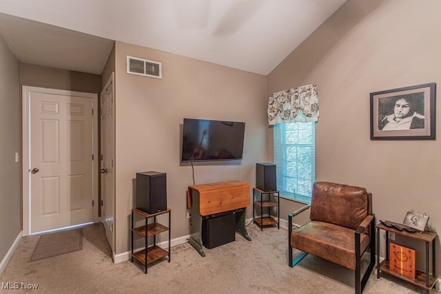 8121 Hitchcock Rd Unit 1, Youngstown, OH 44512 - sitting room with carpet, baseboards, and lofted ceiling