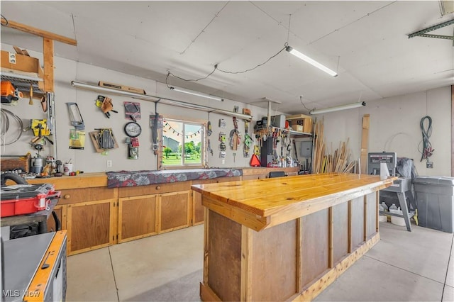 9903 Vermilion Rd, Amherst, OH 44001 - garage featuring a workshop area
