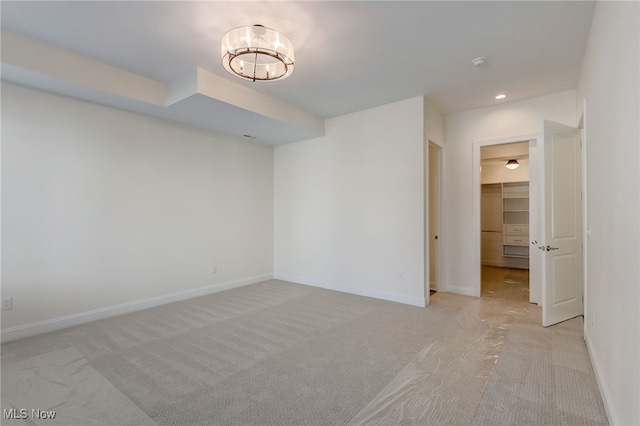 2540 Edgewood Trce, Pepper Pike, OH 44124 - unfurnished room featuring light carpet, baseboards, a chandelier, recessed lighting, and a smoke detector
