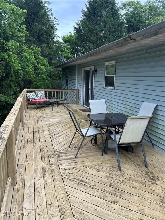 645 Arends Ridge Rd, Marietta, OH 45750 - deck featuring outdoor dining space