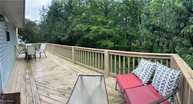645 Arends Ridge Rd, Marietta, OH 45750 - wooden terrace featuring outdoor dining area