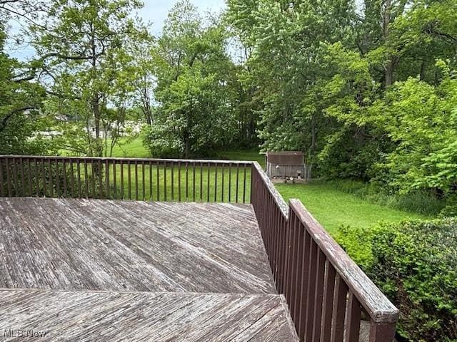 1445 E County Line Rd, Mineral Ridge, OH 44440 - wooden terrace featuring a lawn