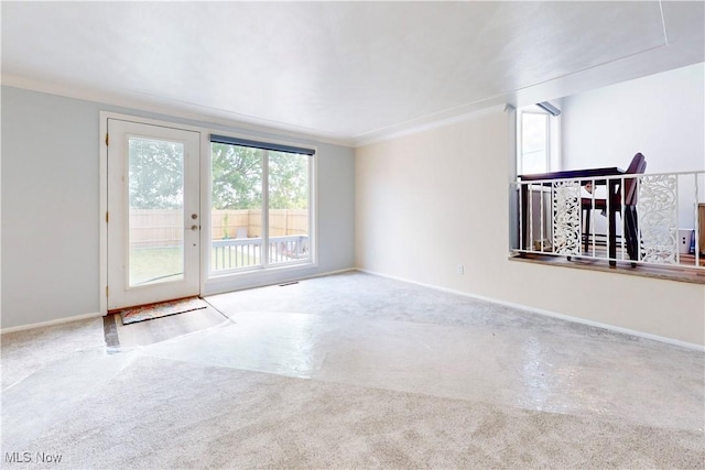 226 Cunningham Ln, Steubenville, OH 43952 - carpeted empty room with crown molding and baseboards
