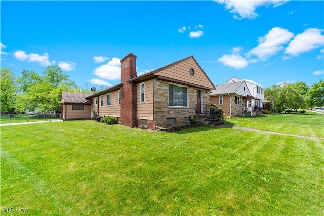 1613 Wexford Ave, Parma, OH 44134 - view of home's exterior with a chimney and stone siding
