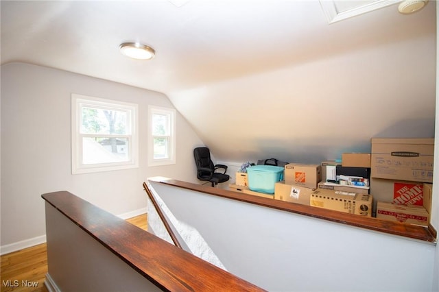 2464 Lyon Blvd, Poland, OH 44514 - interior space featuring vaulted ceiling, baseboards, and light wood finished floors