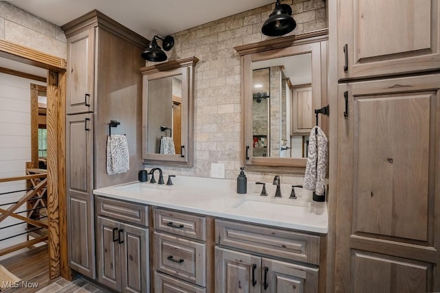2953 State Route 225, Diamond, OH 44412 - full bathroom featuring double vanity and wood finished floors
