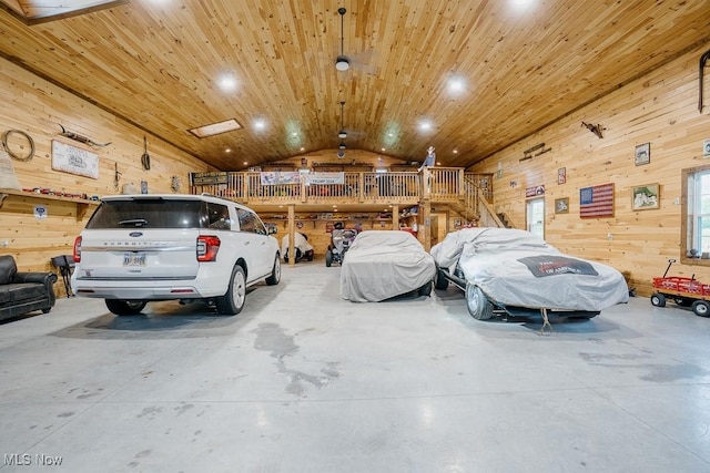 2953 State Route 225, Diamond, OH 44412 - garage with wood walls and recessed lighting