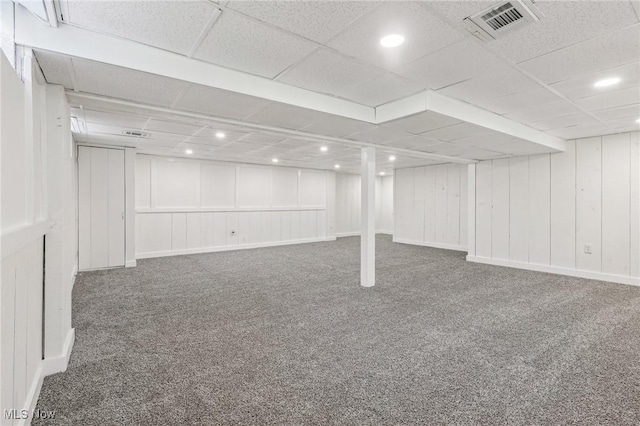 7558 E Parkside Dr, Boardman, OH 44512 - finished basement with carpet floors and recessed lighting