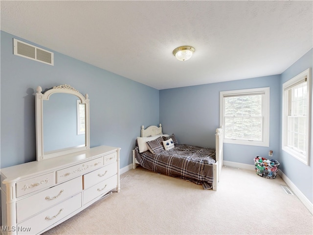 8836 Shetland Ct, Kirtland, OH 44094 - bedroom with light carpet, baseboards, and a textured ceiling