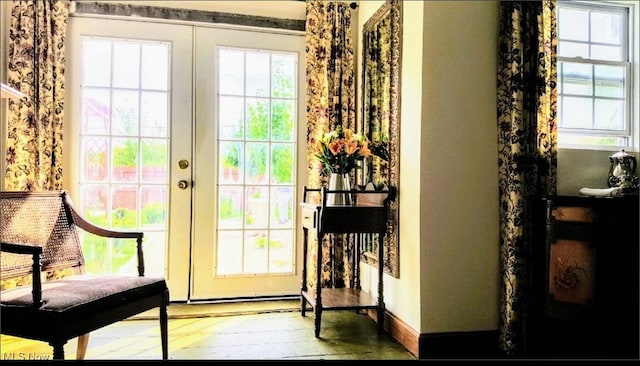 131 N Walnut St, Ravenna, OH 44266 - doorway with hardwood / wood-style flooring and french doors