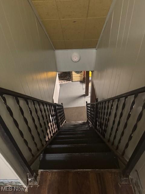 419 Commerce St, Wellsburg, WV 26070 - staircase featuring wood finished floors