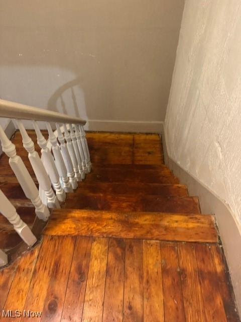 419 Commerce St, Wellsburg, WV 26070 - stairs with hardwood / wood-style floors