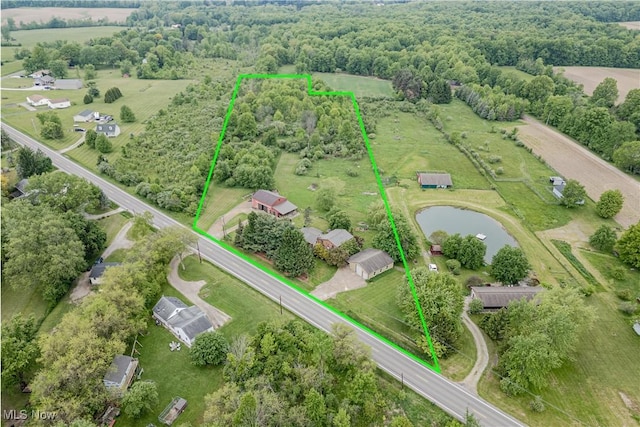 7170 Lafayette Rd, Medina, OH 44256 - view of rural area with property boundaries highlighted and a nearby body of water