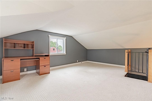 7170 Lafayette Rd, Medina, OH 44256 - unfurnished office featuring light colored carpet, vaulted ceiling, and baseboards