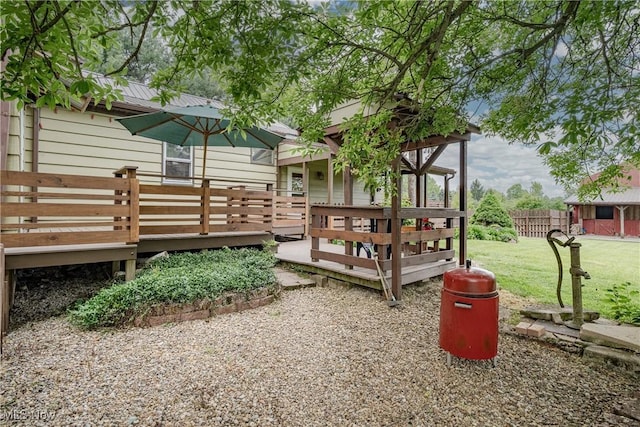 7170 Lafayette Rd, Medina, OH 44256 - view of yard featuring a wooden deck