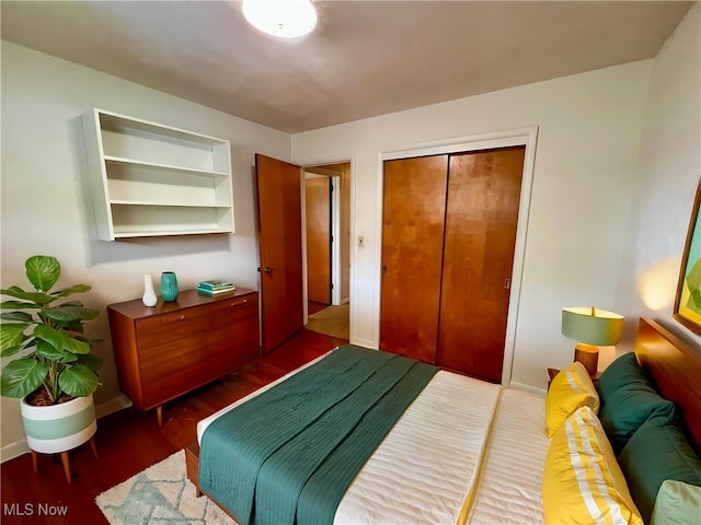2745 W Skyline Dr, Lorain, OH 44053 - bedroom featuring dark wood finished floors, a closet, and baseboards