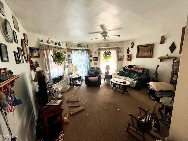 3871 Central Ave, Shadyside, OH 43947 - living area featuring a ceiling fan