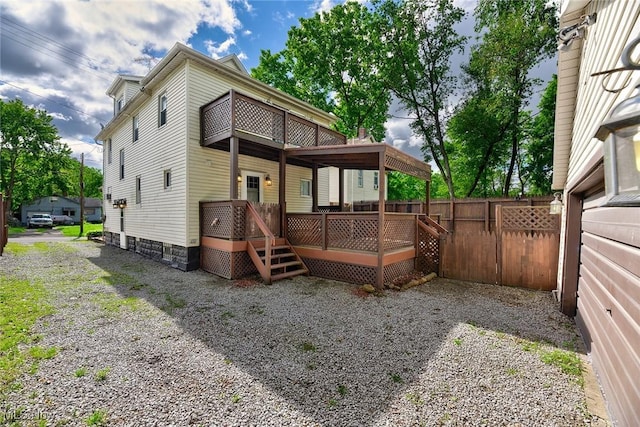 916 Kling St, Akron, OH 44311 - rear view of house featuring a wooden deck and a balcony
