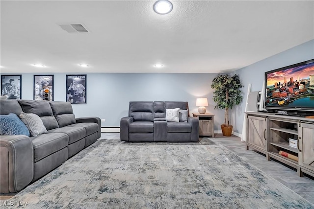5512 Berkshire Dr, North Olmsted, OH 44070 - living room with baseboard heating, recessed lighting, and baseboards