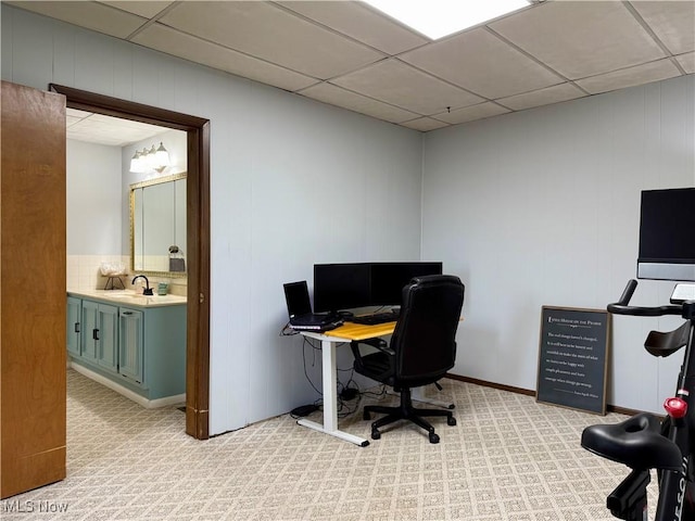 42096 Cadiz Dennison Rd, Cadiz, OH 43907 - office with a sink and a drop ceiling
