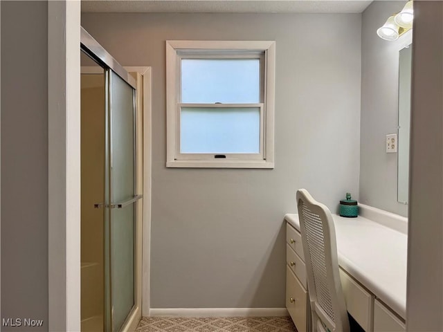 42096 Cadiz Dennison Rd, Cadiz, OH 43907 - full bath featuring vanity, a stall shower, and baseboards