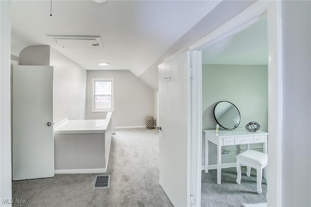 21411 Clare Ave, Maple Heights, OH 44137 - hall featuring carpet flooring, lofted ceiling, and baseboards