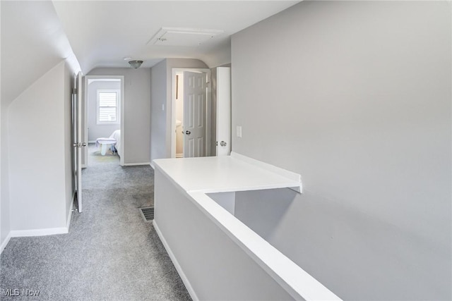 21411 Clare Ave, Maple Heights, OH 44137 - corridor with carpet floors, baseboards, and vaulted ceiling