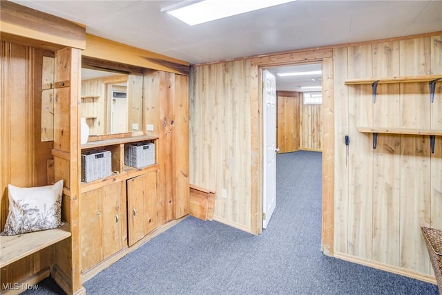 21411 Clare Ave, Maple Heights, OH 44137 - hall featuring carpet flooring and wood walls