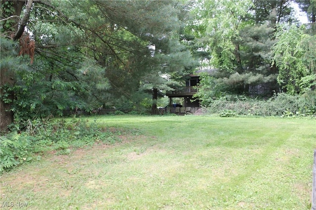 635 N Hametown Rd, Akron, OH 44333 - view of green lawn featuring a wooded view