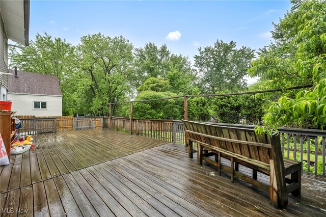 1654 Vicgross Ave, Akron, OH 44310 - wooden terrace with view of scattered trees
