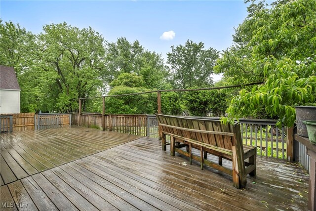 1654 Vicgross Ave, Akron, OH 44310 - wooden deck with view of wooded area