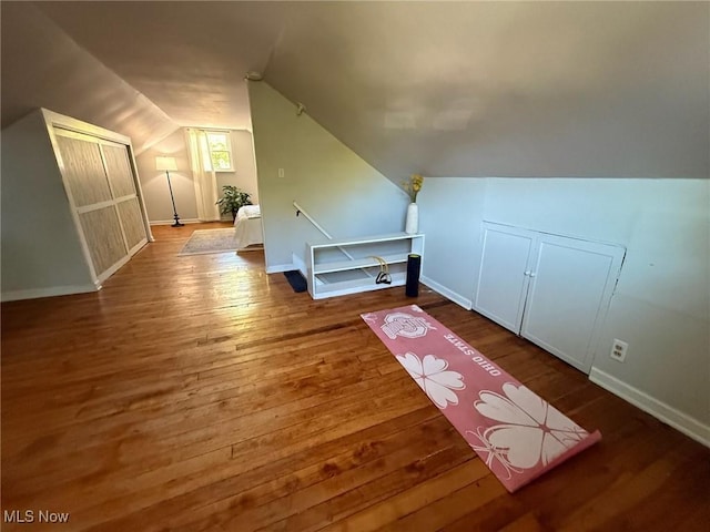 1089 Homestead Rd, South Euclid, OH 44121 - additional living space featuring lofted ceiling, wood finished floors, and baseboards