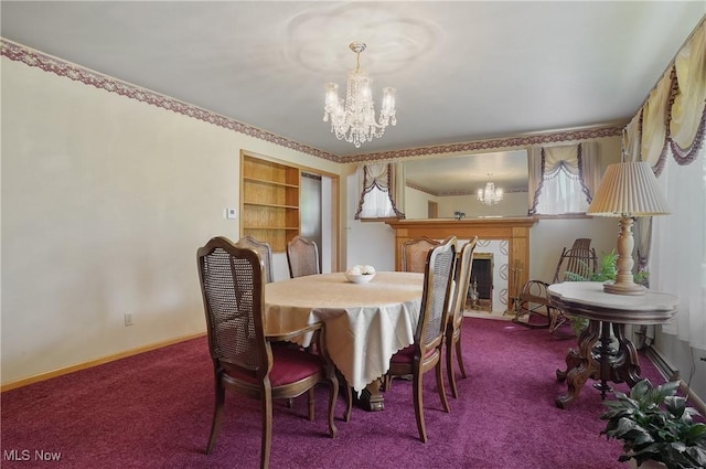 1783 Depot Rd, Salem, OH 44460 - dining area featuring a chandelier and carpet floors