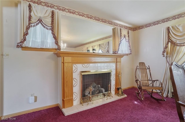 1783 Depot Rd, Salem, OH 44460 - unfurnished room featuring carpet, a fireplace, and baseboards
