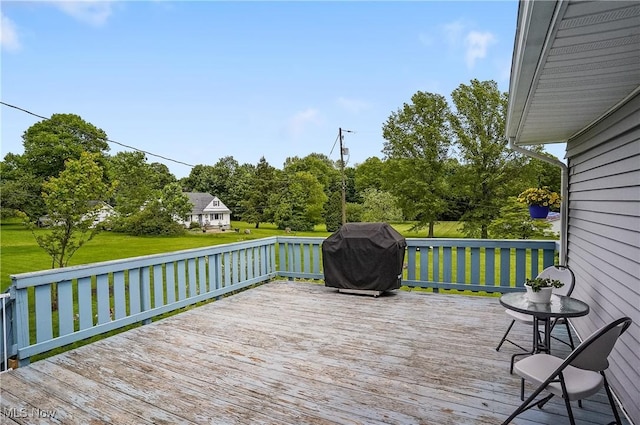 1783 Depot Rd, Salem, OH 44460 - wooden deck with a grill and view of scattered trees