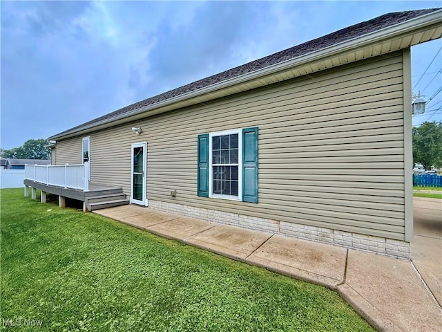 1203 13th Ave, Vienna, WV 26105 - back of property featuring a yard and a wooden deck