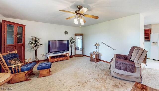 16000 Louisville St, Homeworth, OH 44634 - carpeted living area with ceiling fan and baseboards