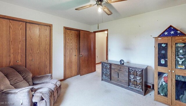 16000 Louisville St, Homeworth, OH 44634 - living area with light carpet and ceiling fan